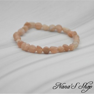 Bracelet en Pierre de soleil, perles naturelles en pierre roulées.