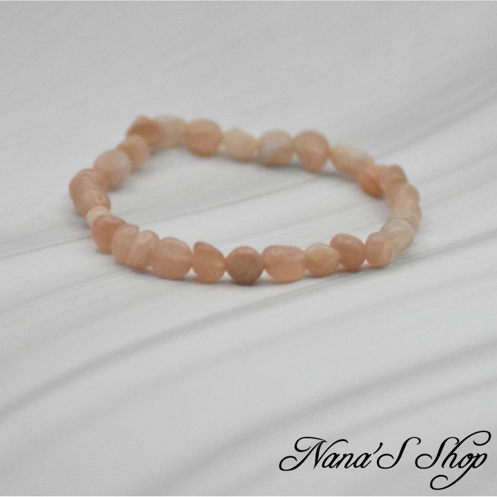 Bracelet en Pierre de soleil, perles naturelles en pierre roulées.