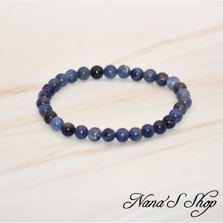 Bracelet élastique Sodalite du Brésil, Grade A