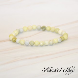 Bracelet Fait main en Jade Jaune de Chine, grade AB.