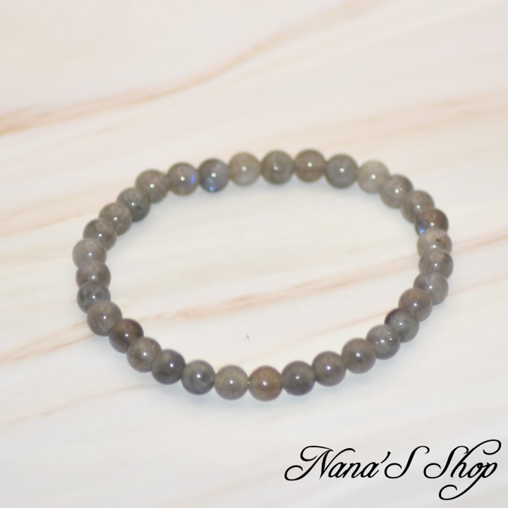Bracelet en Labradorite, grade A, Fait main, nuances de gris.