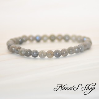 Bracelet en Labradorite, grade A, Fait main, nuances de gris.