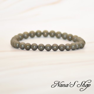 Bracelet Fait main, en Pyrite, Grade AB nuances de brun doré métallique.