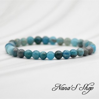 Bracelet en Apatite, bleu turquoise, Grade AB, Fait main.