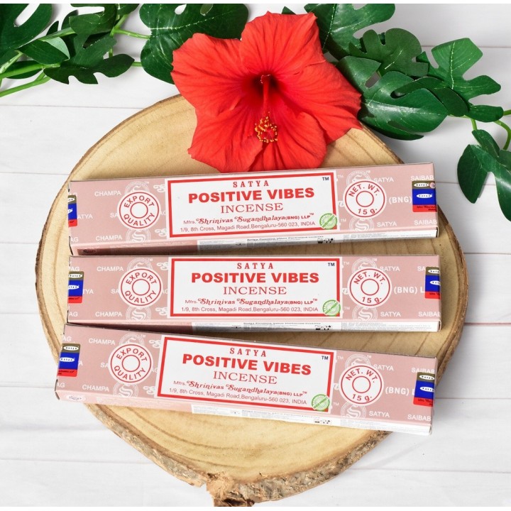 Encens Satya de qualité supérieure "positive vibes", lot de 3.