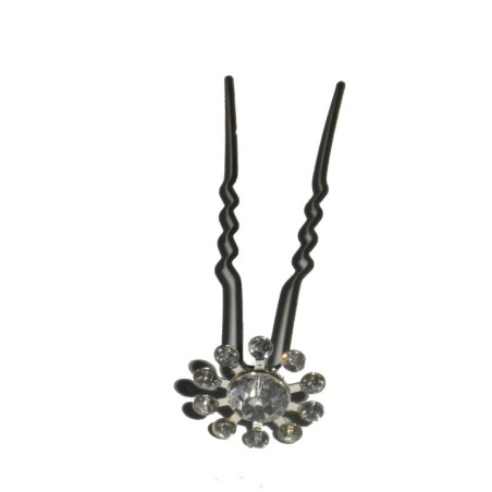 Piques à chignon fleur en strass, Piques à chignon fleur en strass,