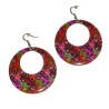 Boucles d'oreilles rondes, colorée, 5.5cm 