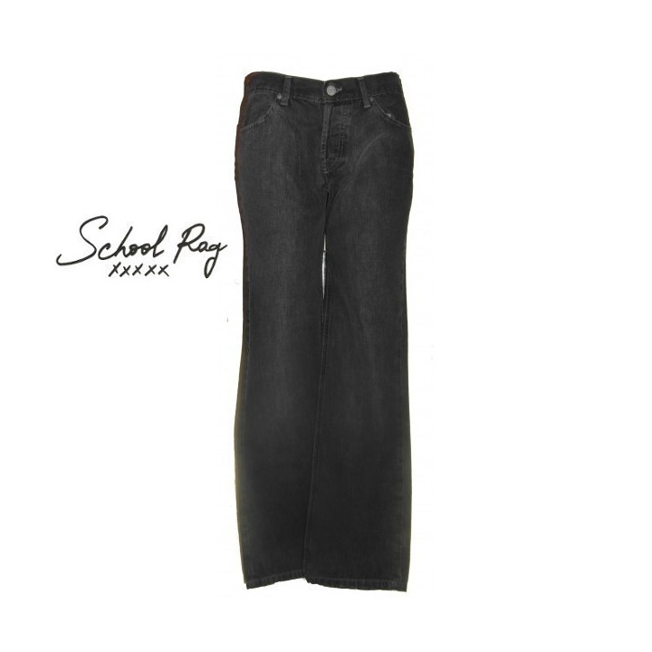 Pantalon femme, en jeans, School Rag, coloris gris.