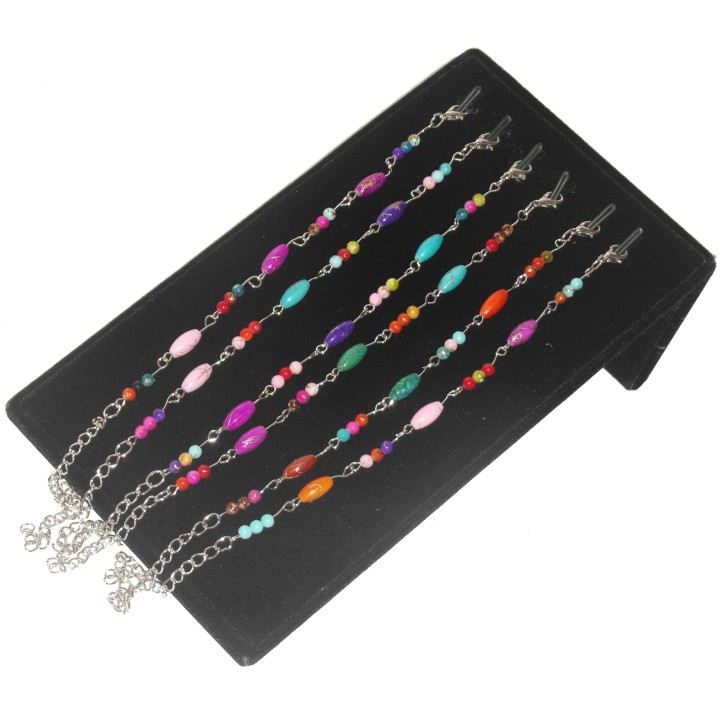 bracelet en métal et perles colorées,