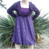 Robe boule fille, en dentelle, coloris violet.