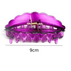 Pince crabe XL 9 cm de plastique transparent, coloris mauve.