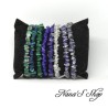 Bracelet élastique perles chips minéraux, différents modèles.