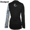 T-shirt femme, manches longues Maika Desigual, coloris bleu, dos.