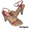 Sandales escarpins fleuri, Desigual, Sevilla, coloris multicolore.