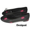 Ballerines Missia, Desigual, impression bouche, coloris noir.