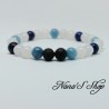 Bracelet perles en pierre, diffuseur huile essentielle, pierre de lave, agate, lapis lazulis et amazonite.