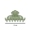 Grand pince à cheveux, XL, en plastique coloré opaque, coloris vert kaki.