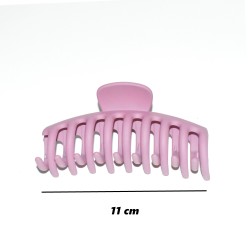 Pince à cheveux, XL, en plastique coloré opaque, coloris rose foncé.