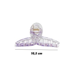 Pince cheveux, plastique, forme boucle, coloris violet.