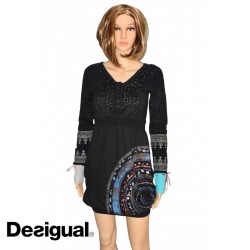 robe manches longues, Mariane, Desigual, coloris noir.