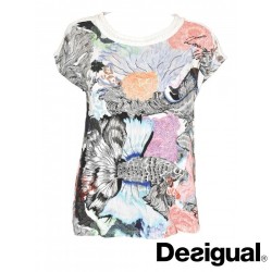 Tee-shirt manches courtes, Desigual, Viena, coloris blanc.