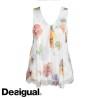 Blouse et voile, fleuri, Desigual Oeste, coloris blanc.