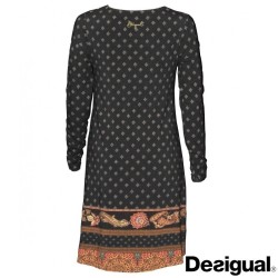 Robe à manches longues, Camille Desigual, coloris noir, dos.