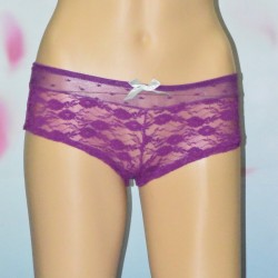 Shorty dentelle, Shana, coloris violet.