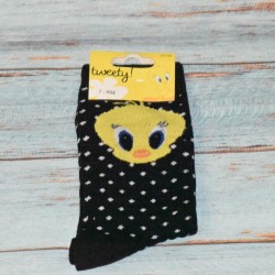 Chaussettes à pois Titi, Taille 35/40, coloris noir.