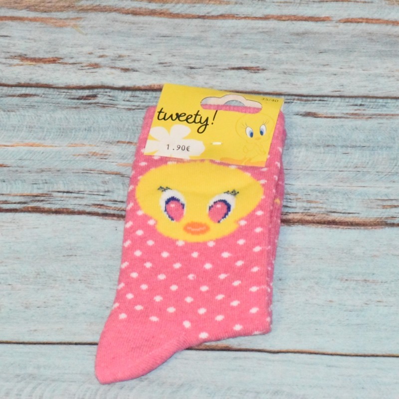 Chaussettes à pois Titi, Taille 35/40, coloris rose. Chaussettes à pois Titi, Taille 35/40, coloris rose.