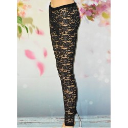 Leggings en dentelle, coloris noir.