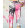 Leggings court, impression foudre, coloris rose, dos.