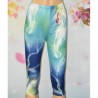 Leggings court, impression foudre, coloris bleu.