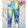 Leggings court, impression foudre, coloris bleu, dos.