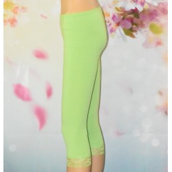 Leggings court, dentelle, différents coloris, vert pomme.