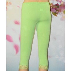 Leggings court, dentelle, différents coloris, vert pomme.