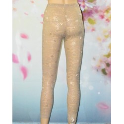 Leggings en dentelle, coloris taupe, dos.