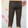 Leggings court, dentelle, différents coloris, marron.