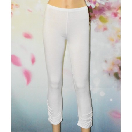 Leggings froncé, Taille unique, coloris blanc. Leggings froncé, Taille unique, coloris blanc.