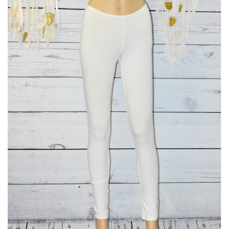 Leggings Psssy, finition strass, coloris blanc.