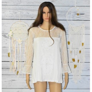 T-shirt dentelle, Alegra, Desigual, coloris blanc.