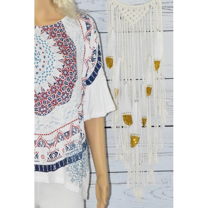 Tee-shirt Liverpool, Desigual, coloris blanc, détail.