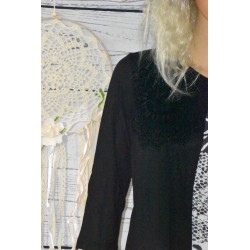 Tee-shirt Desigual, Bucarest, coloris noir, détail.