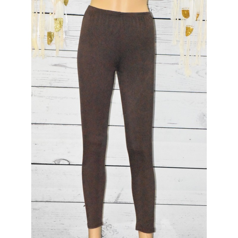 Leggings grande taille (42 à 48), différents coloris, marron.