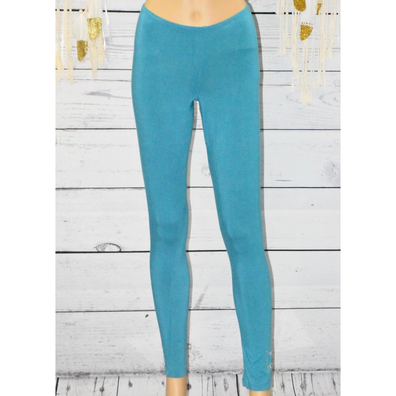 Leggings Psssy, finition strass, coloris bleu turquoise.