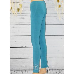 Leggings Psssy, finition strass, coloris bleu turquoise.