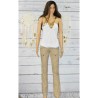 Pantalon en coton, Desigual, coloris beige.