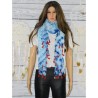 Foulard rectangle, Tye and Dye, Splash, Desigual, coloris bleu.