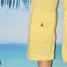 Pantacourt femme en lin, School Rag, coloris jaune.