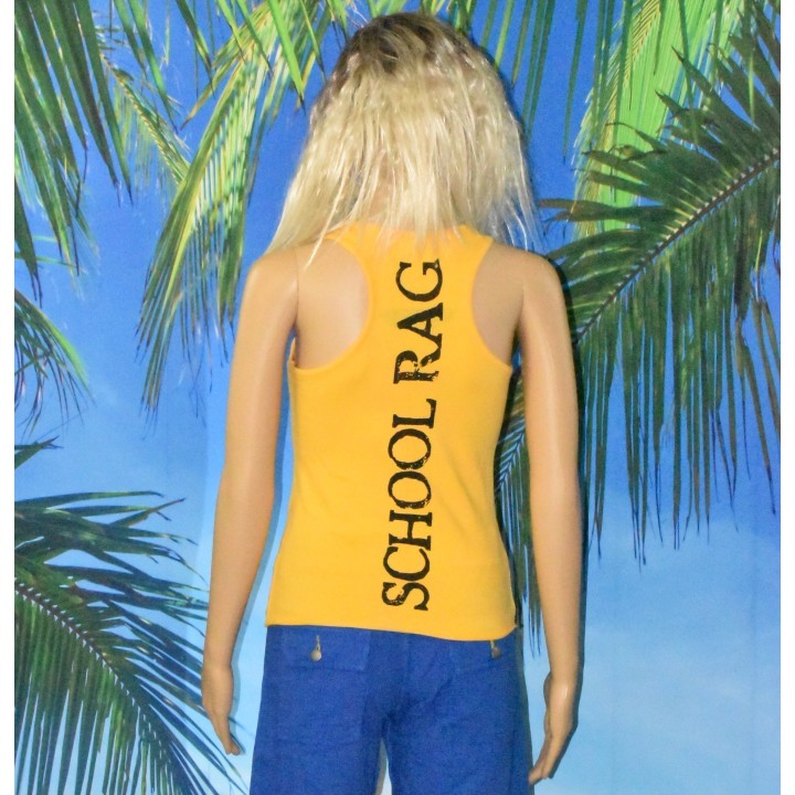 Débardeur, dos nageur, School Rag, coloris jaune, dos.